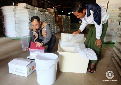 Government warehouse in Sittwe township with prepositioned relief items.