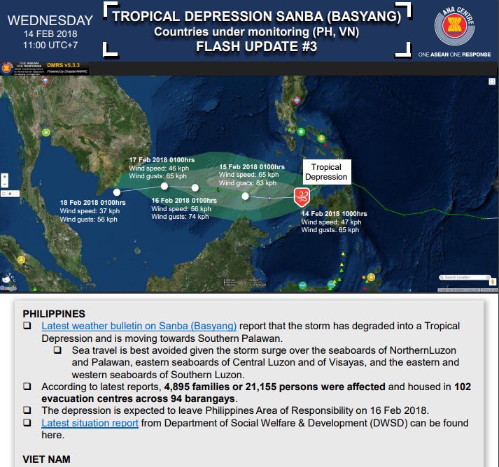FLASH UPDATE: No. 3 Tropical Storm Sanba (Basyang)