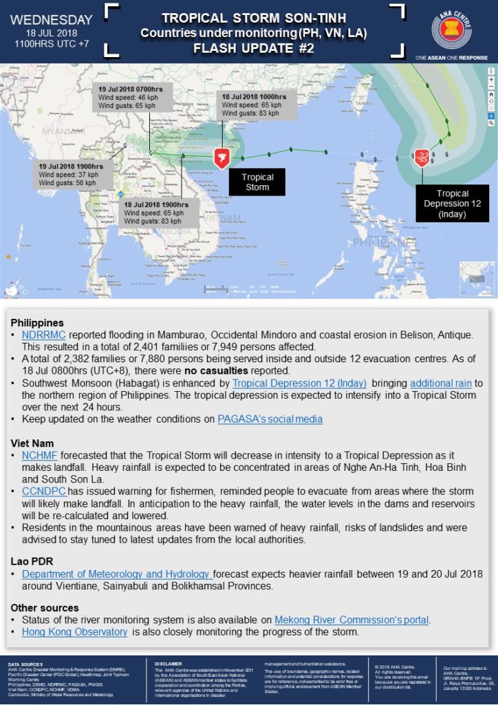 FLASH UPDATE: No. 02 - Tropical Storm Son-Tinh, Viet Nam