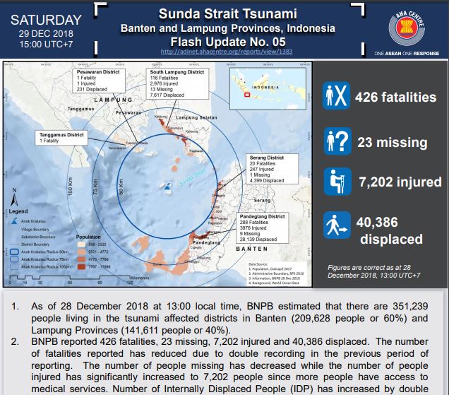 FLASH UPDATE: No. 05 - Sunda Strait Tsunami - 29 December 2018