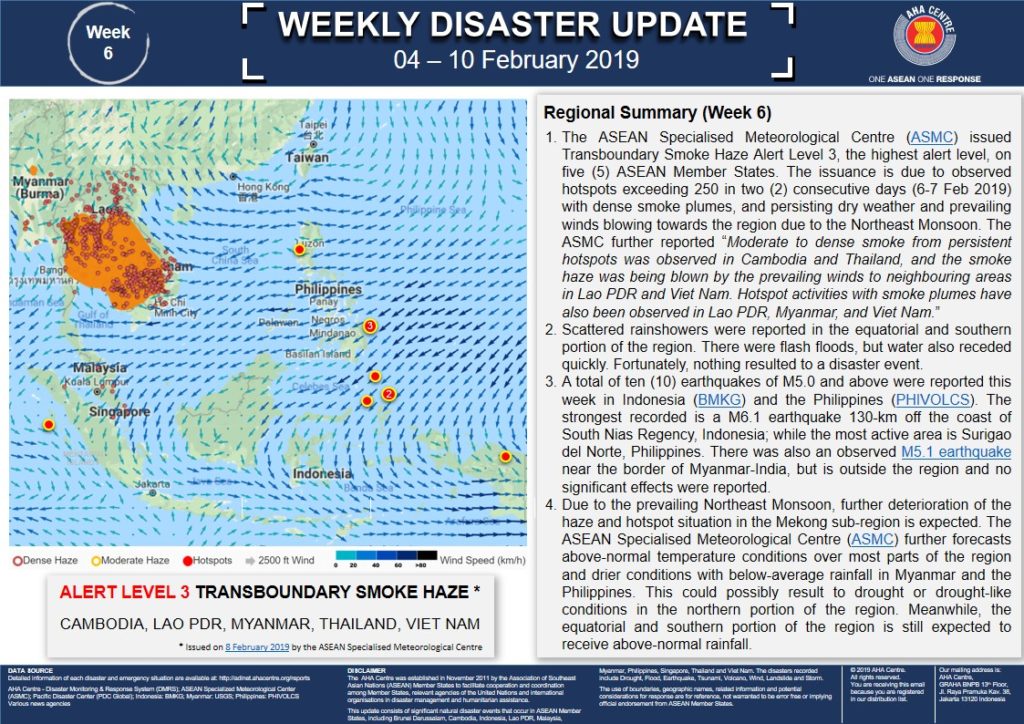WEEKLY DISASTER UPDATE 04 - 10 Feb 2019